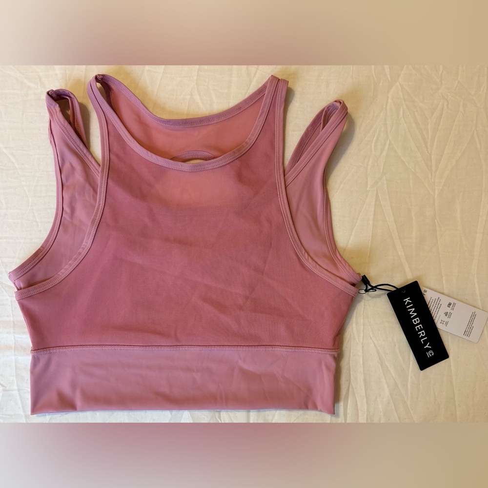 NWT Kimberly C Luxe Mesh Sports Bra (L) Sleek.Sculpted. Statement.